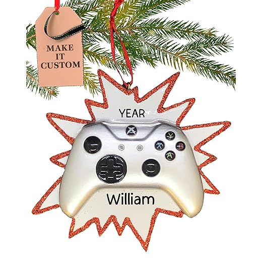 Video Game Controller Personalized Christmas Ornaments 2023 - Fast & Free 24h Customization – Xbox Gamer Christmas Decorations with Name - Comes Gift-Wrapped