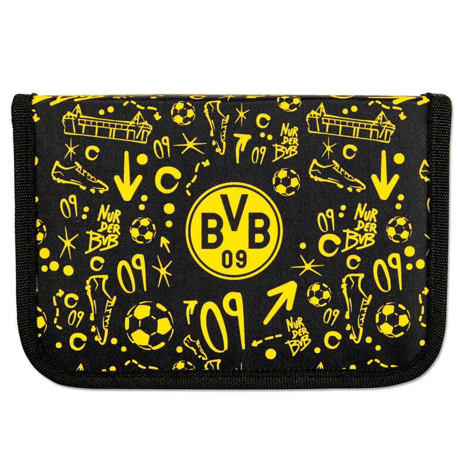 BVB Borussia Dortmund Schuletui Federpenal gefüllt Federmäppchen
