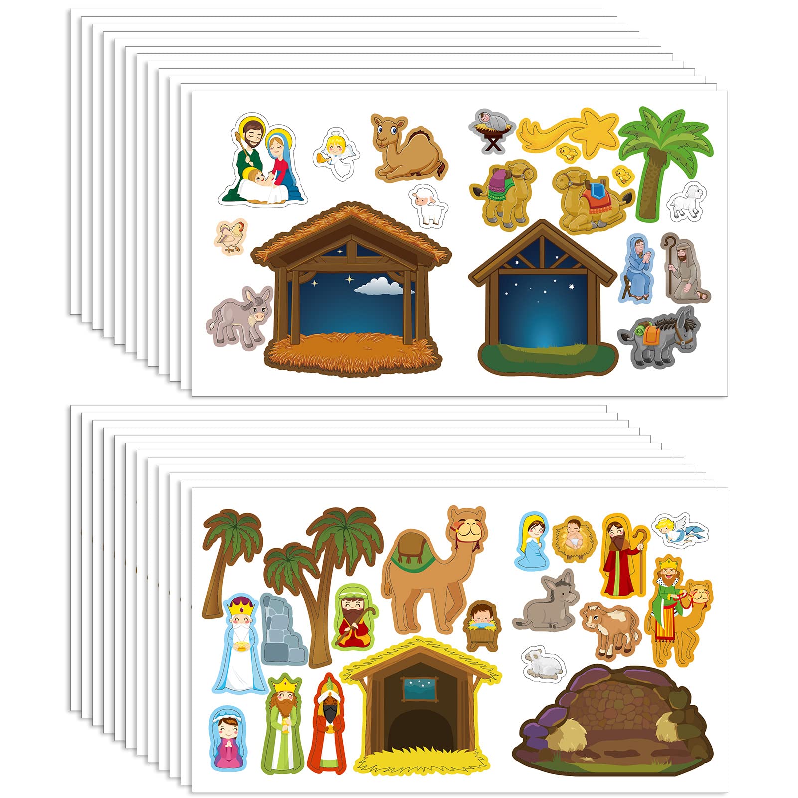 Buy 468 PCS Nativity Scene Stickers Make a Nativity Jesus Birth Scene
