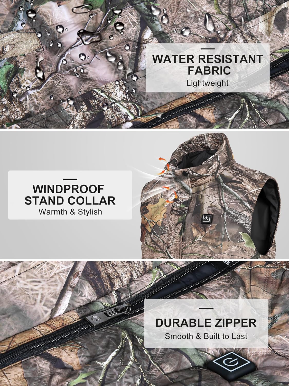 Heated Vest for Men with 12V 15000mAh Battery Pack Lightweight Rechargeable Warming Vest for Winter Outdoor - Image 7