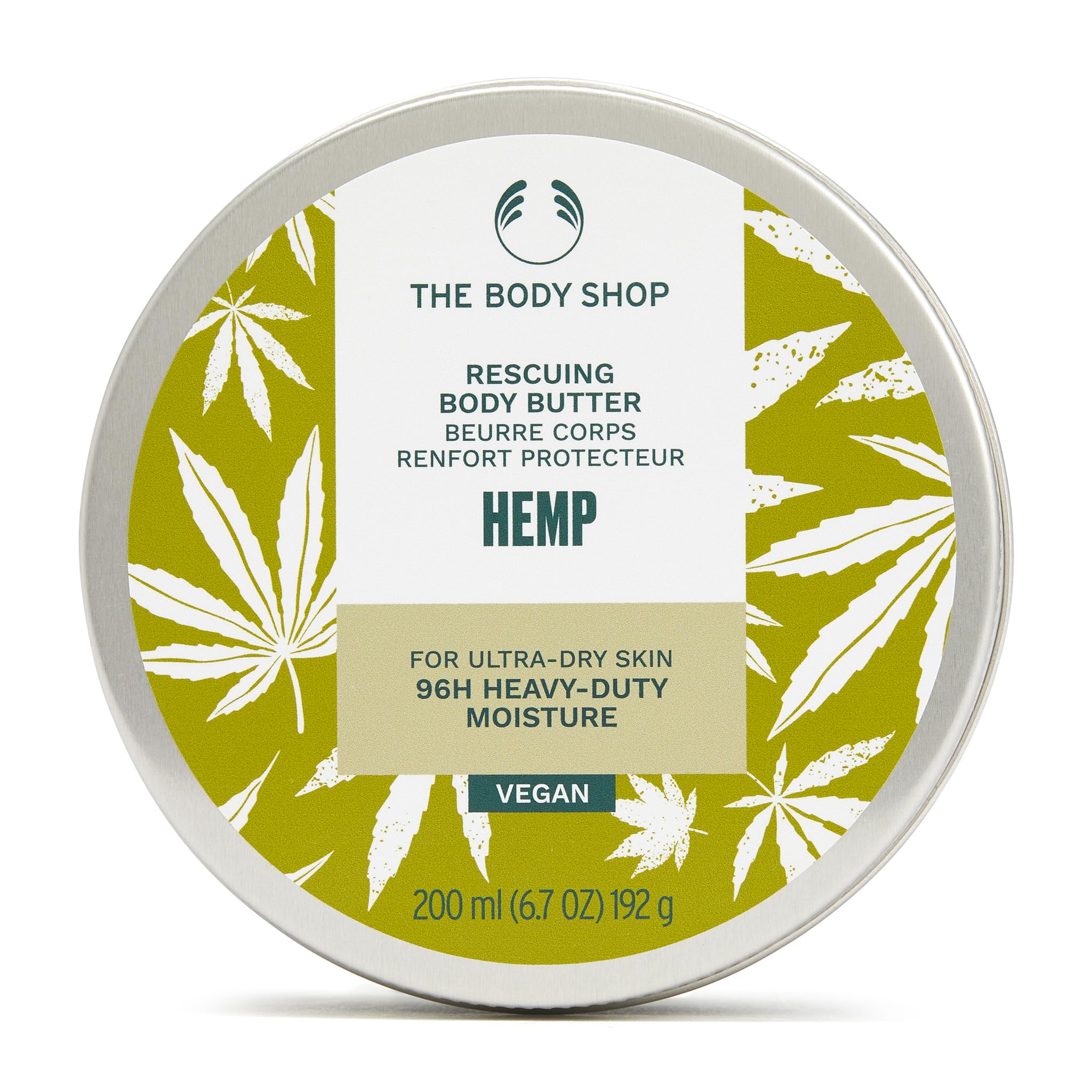 The Body Shop Hemp Body Butter (1x 200ml), Heavy-Duty Body Moisturiser for Ultra-Dry Skin, 96hr Hydration with Shea Butter, Vegan Body Moisturiser for Women