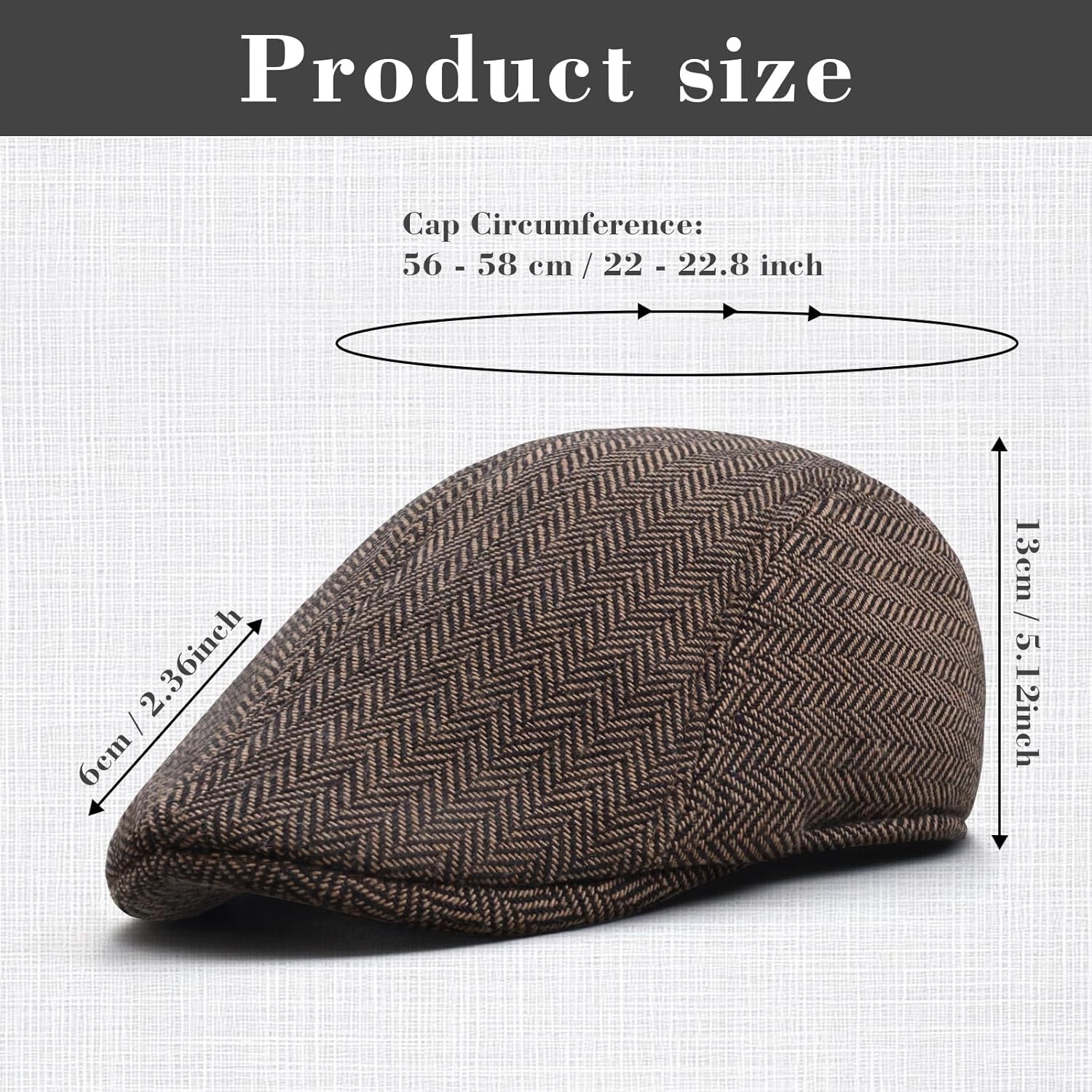 Berets Caps Drivers Newsboy Cap Retro Outdoor Flat Unisex Cabbie Classic Casual Dad Duckbill Fitted Hats for Casual Sports Hunting - Coffee
