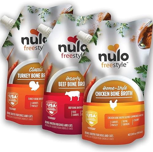 Nulo Caldo de Huesos Freestyle, Complemento Alimentario Premium para Gatos y Perros, con Colágeno y Sulfato de Condroitina para Ayudar a Aumentar la