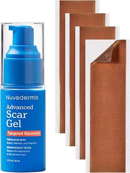 Nuvadermis Scar Care Bundle - جل ندبة متقدم وأوراق سيليكون