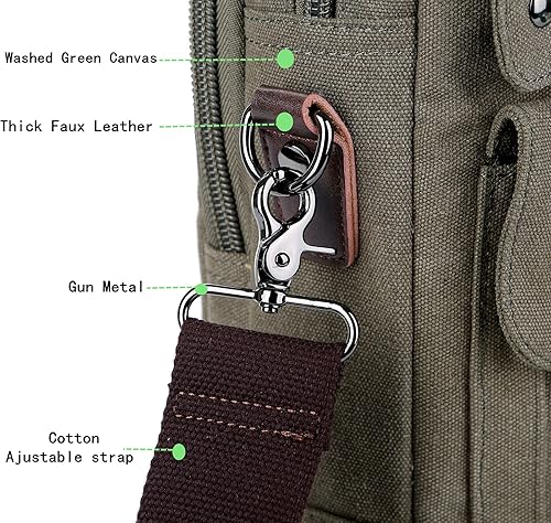 Miniatura 4 de Elegante 17 pulgadas de lona portátil bolsa de mensajero maletín vintage Crossbody bolsa de hombro militar para hombres BC-07