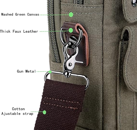 Stylish 17 inch Canvas Laptop Bag Messenger Bag Briefcase Vintage Crossbody Shoulder Bag Military Satchel for Men BC-07
