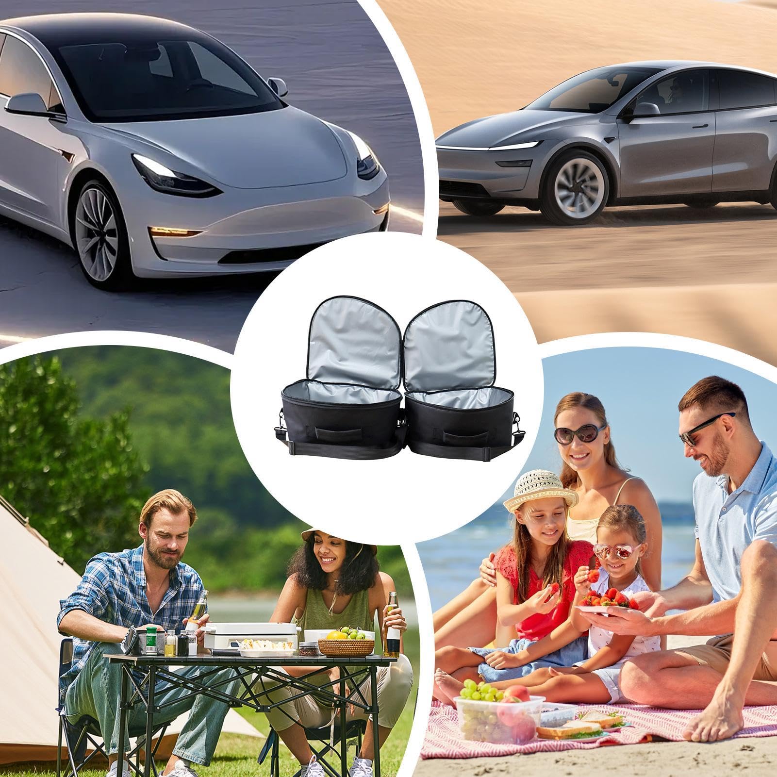 Bolsa Para Maletero Delantero 2 Piezas Portátiles Con Tapa Y Correa | Organizadora De Maletero para Viajes Largos, Cortos, Camping, Vacaciones y Barbacoa