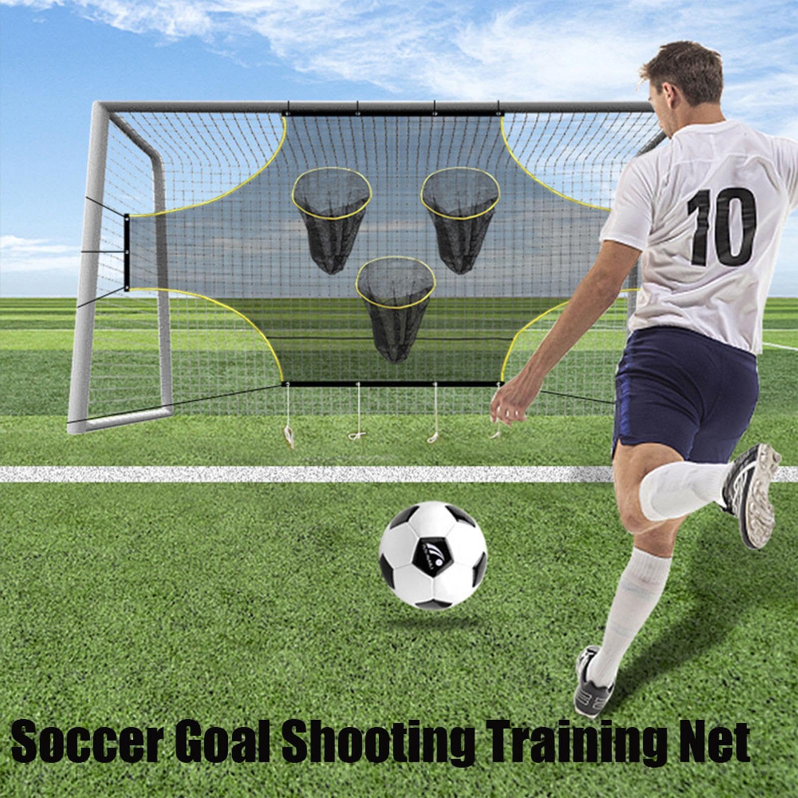 Rete da calcio per porte da calcio, Rete da calcio con bersagli | Rete della porta bersaglio con zone di punteggio | per campi da calcio, attrezzature per allenamenti, da allenament