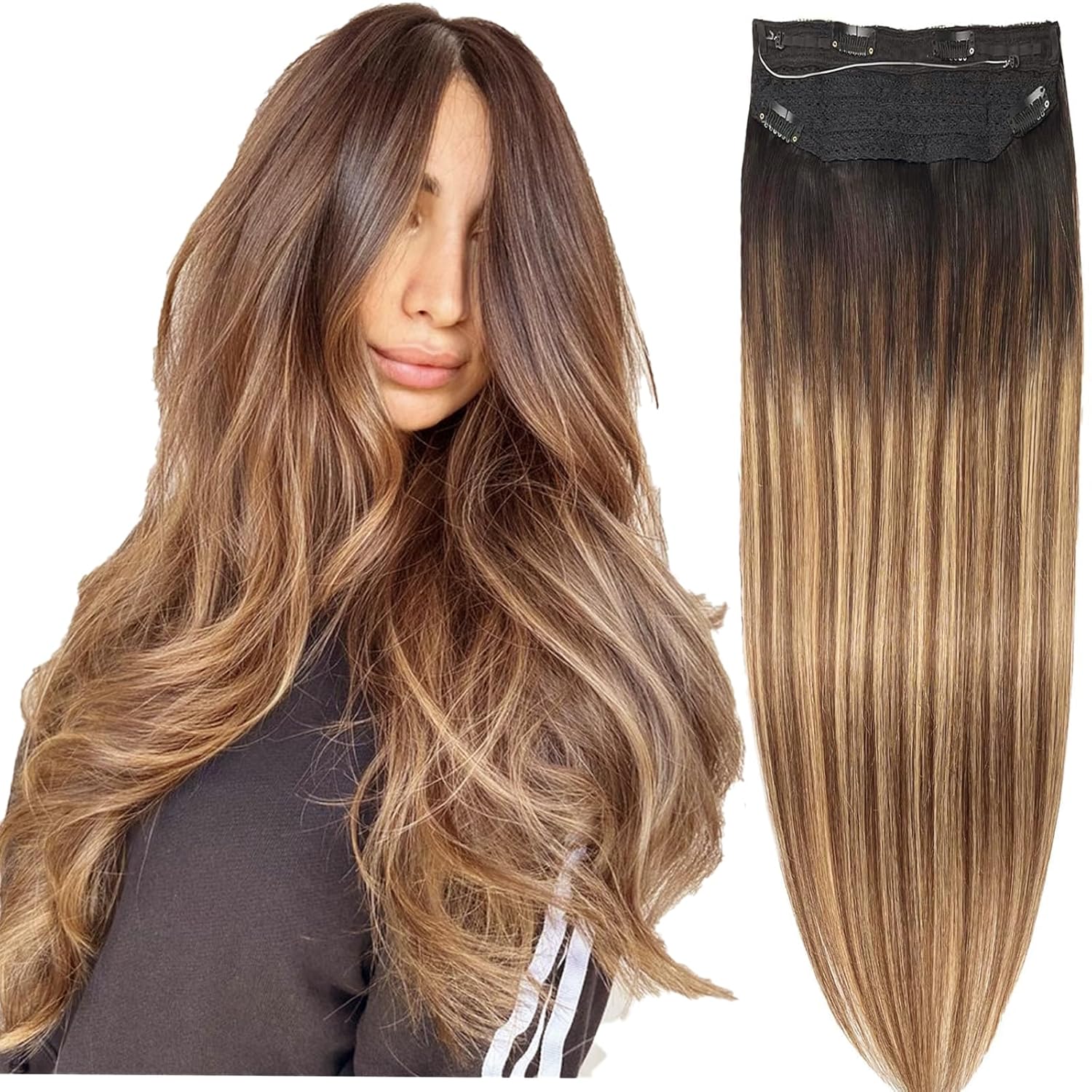 Amazon.com : DIYOMO Halo Hair Extensions - Halo Hair Extensions Real ...