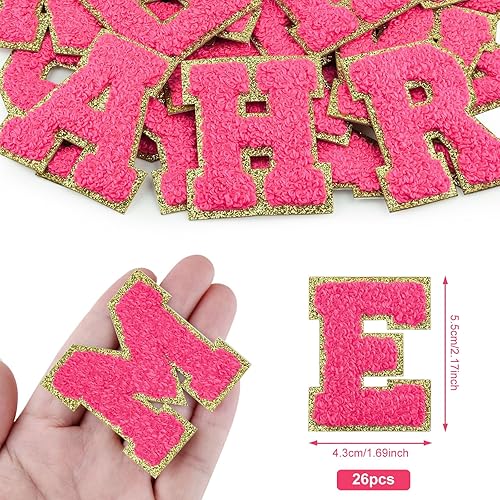 Miniatura 83 de Morcheiong 26 parches de letras de felpilla autoadhesivas de la A a la Z, letras de felpilla para ropa, tela, zapatos y bolsas (verde oscuro)