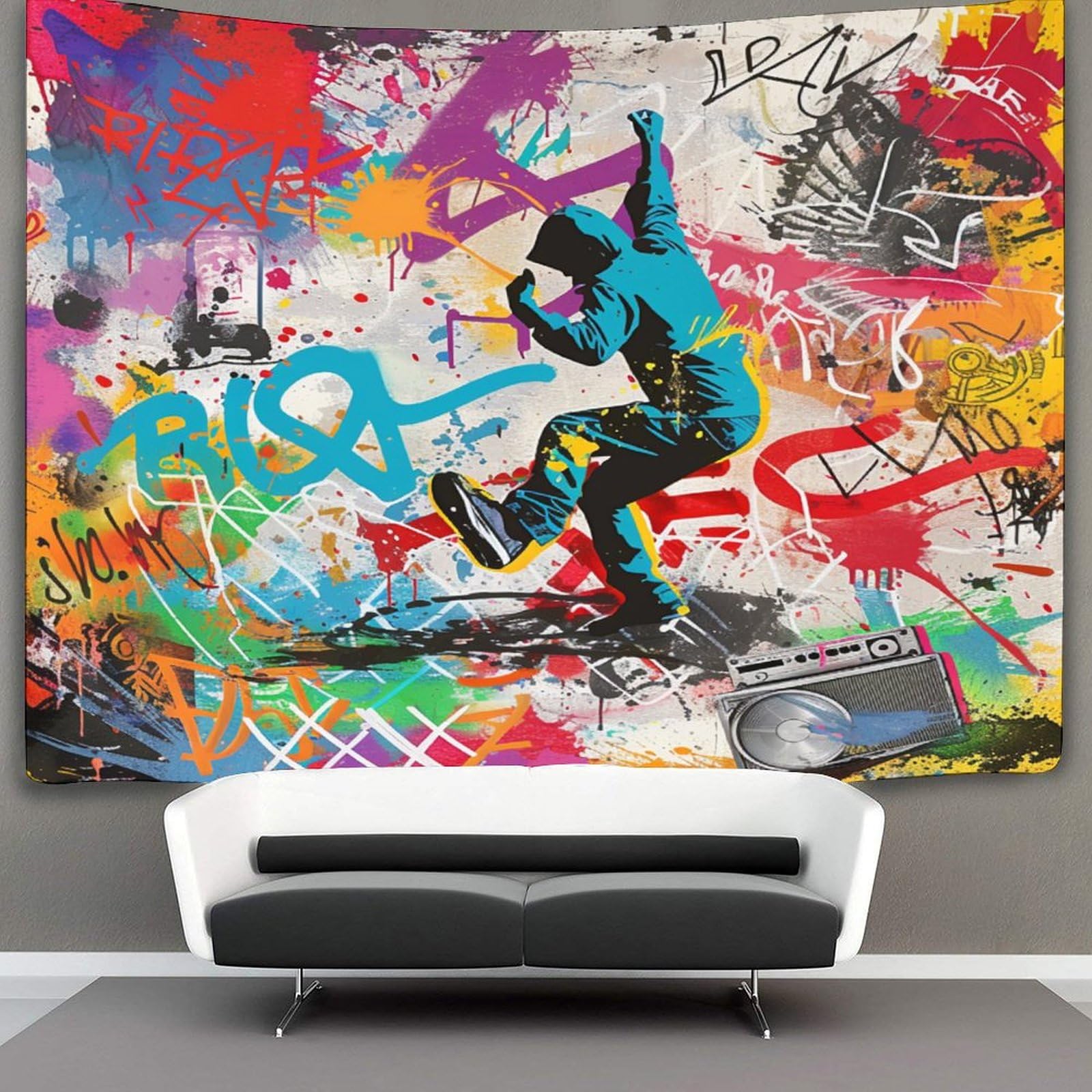 KKOLASXZE 3D Graffiti Print Wall Blanket Home Decoration Bedding Poster Wall Art Tapestry Wall Hanging Tapestry Soft Polyester for Bedroom,Decorations Beach Blanket College Dorm 180cmx230cm
