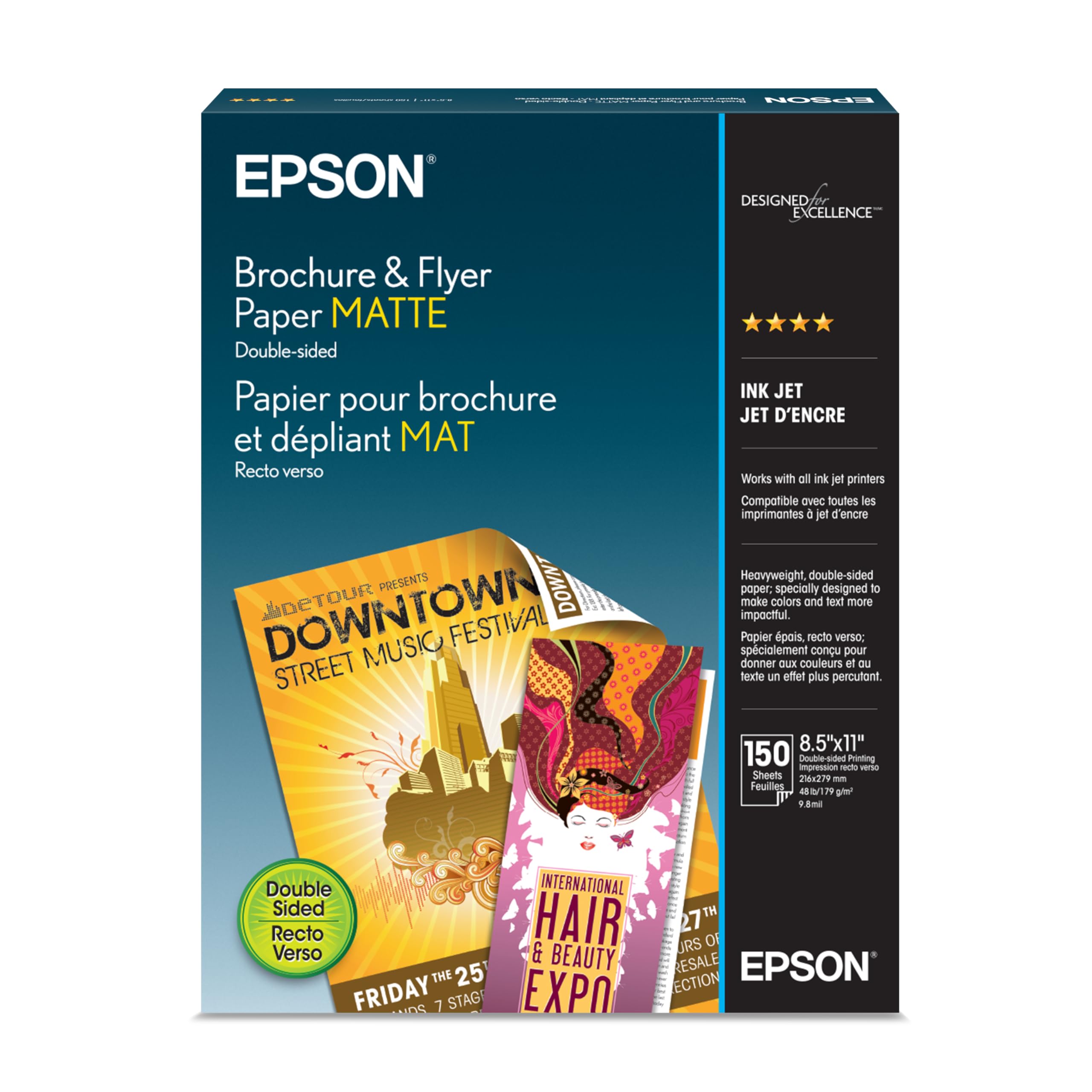 Epson Brochure and Flyer Paper Matte Double-Sided (S042384) 8.5" x 11"