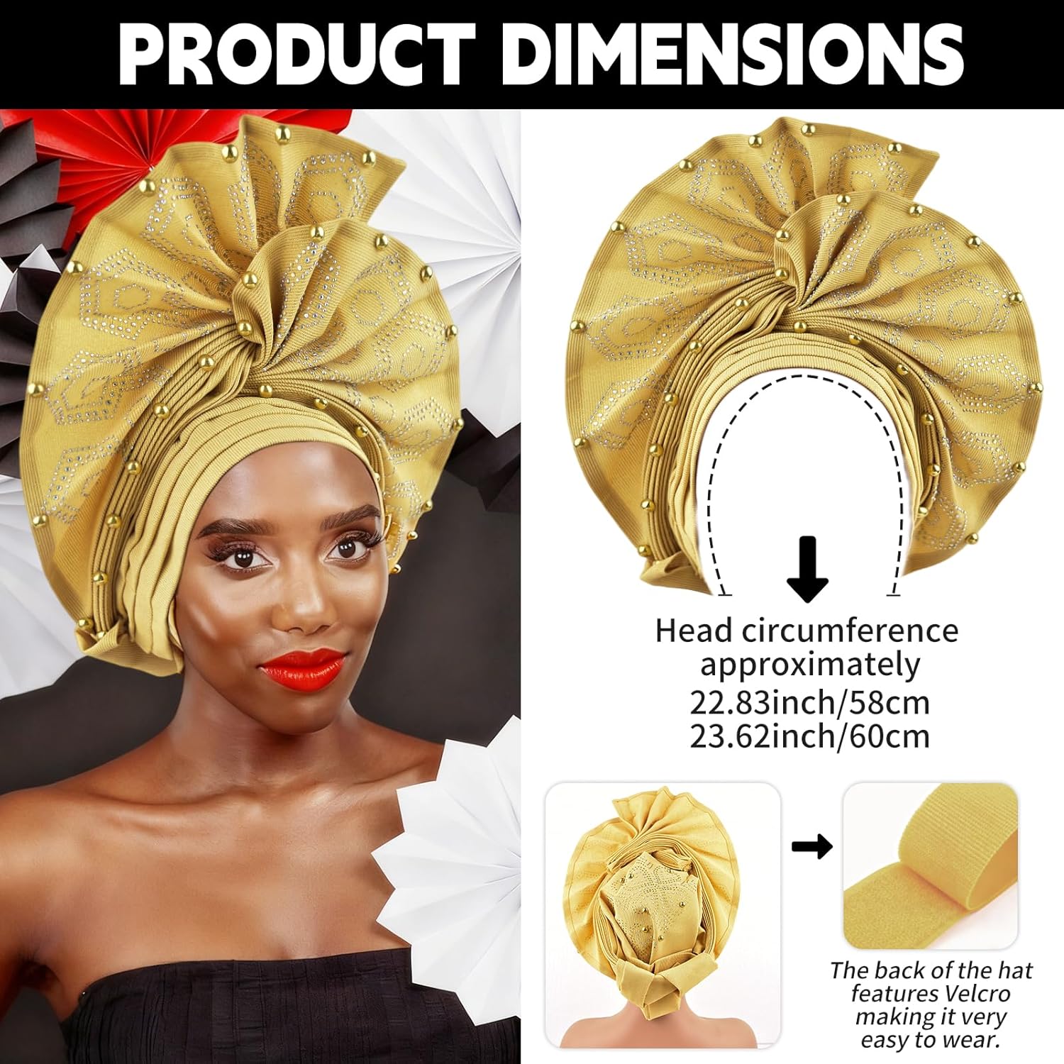 Nigerian Women's hat African gele head wrap for women,auto gele Nigerian Headwear,turbans for women weddings parties event - Image 2