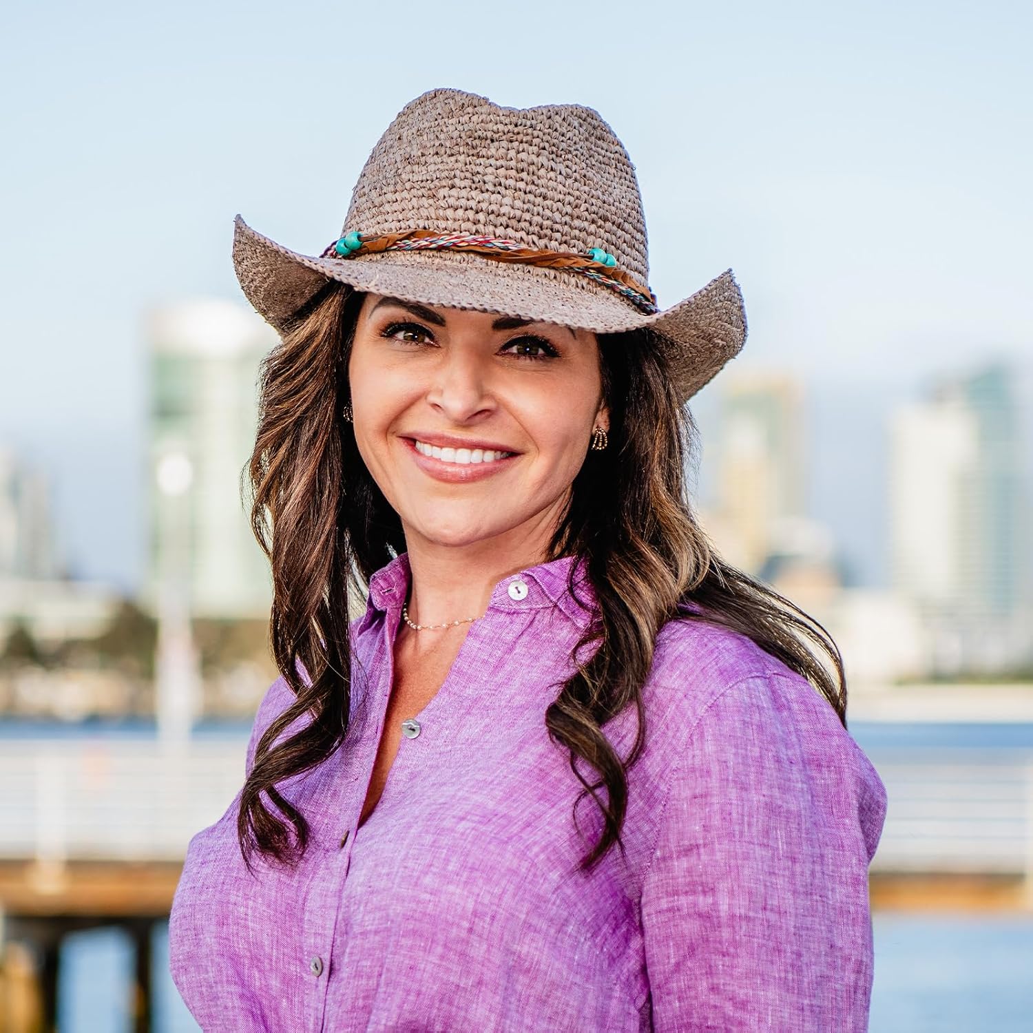 Wallaroo Hat Company Women’s Catalina Cowboy – UPF 50+ Sun Hat, Wide Brim, Adjustable, Packable, Women & Men, M + L Sizes - Image 2