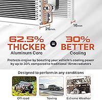 Vista 6 de Radiador Compatible con Chrysler PT Cruiser 2003-2008 2.4L L4 Compatible con CH3010291 5096190AA 5096190AB