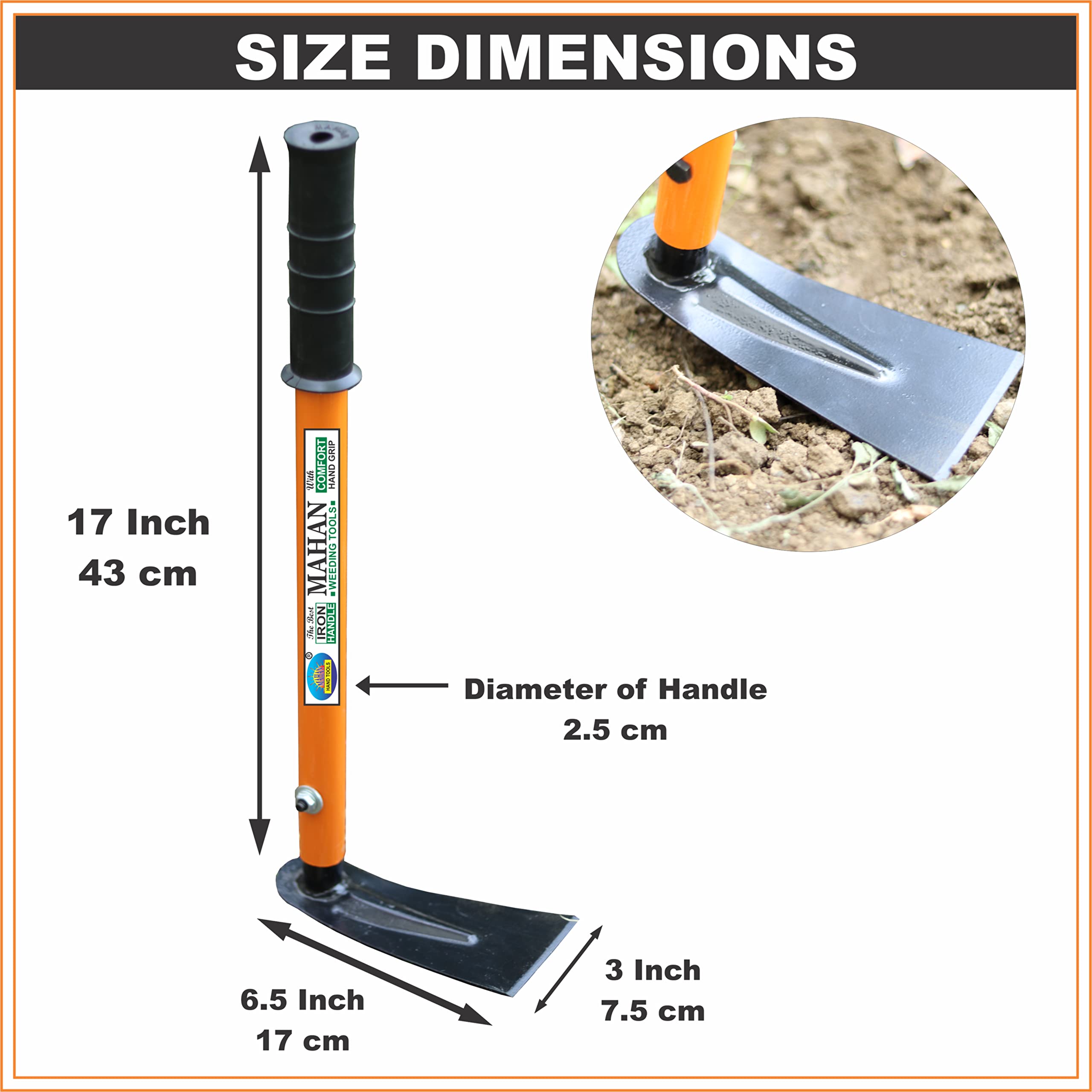 MAHAN HAND TOOLS Manual Single Long Hoe Fork Heavy Duty Weeding Tool/Garden Tool Fork with Handel | Sharp, Strong, Durable Material - Image 2 thumbnail
