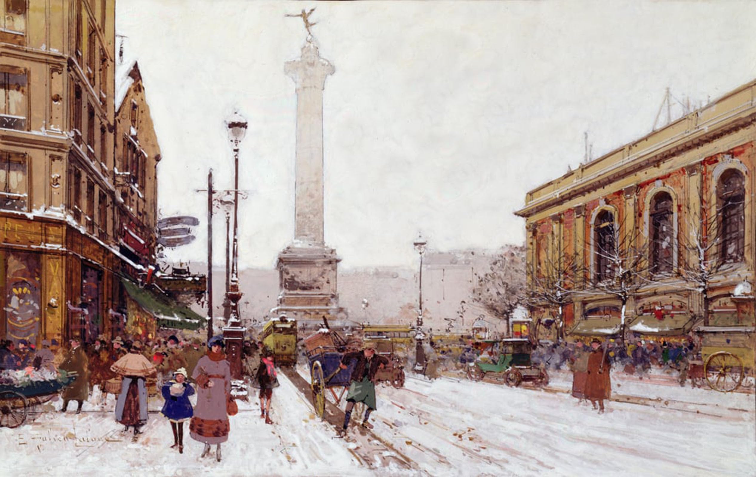 Cuadro de Lienzo Piazza della Bastiglia para Decoración de Dormitorio 5
