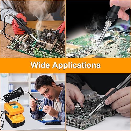 Miniatura 7 de Herramienta de estación de soldador inalámbrico para batería Dewalt de 20 V máximo, portátil, eléctrico, de calentamiento rápido, con USB y tipo C