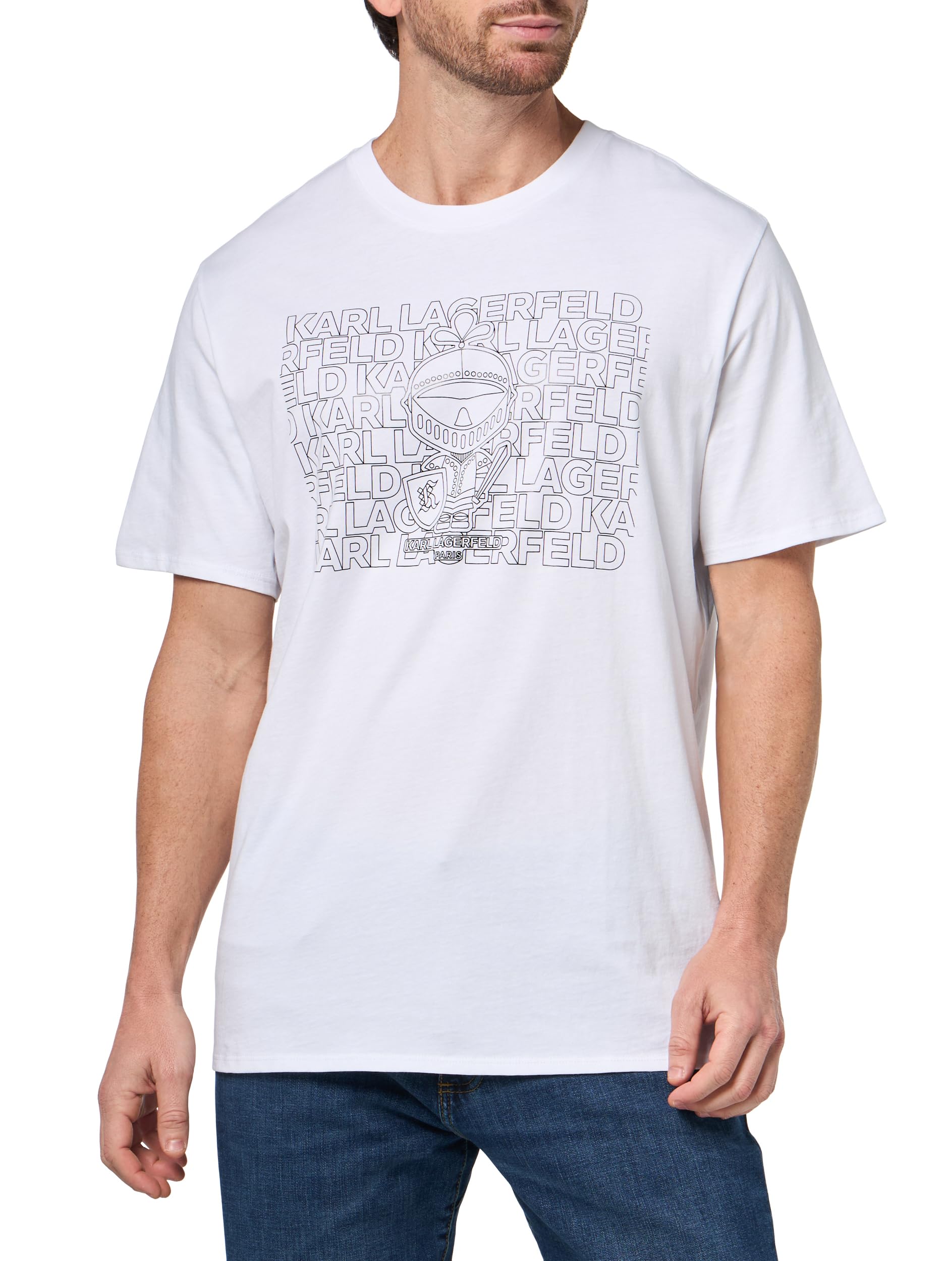 Men's Crewneck Short Sleeve Tonal Logo and Armor Graphic Design Relaxed Fit T-Shirt