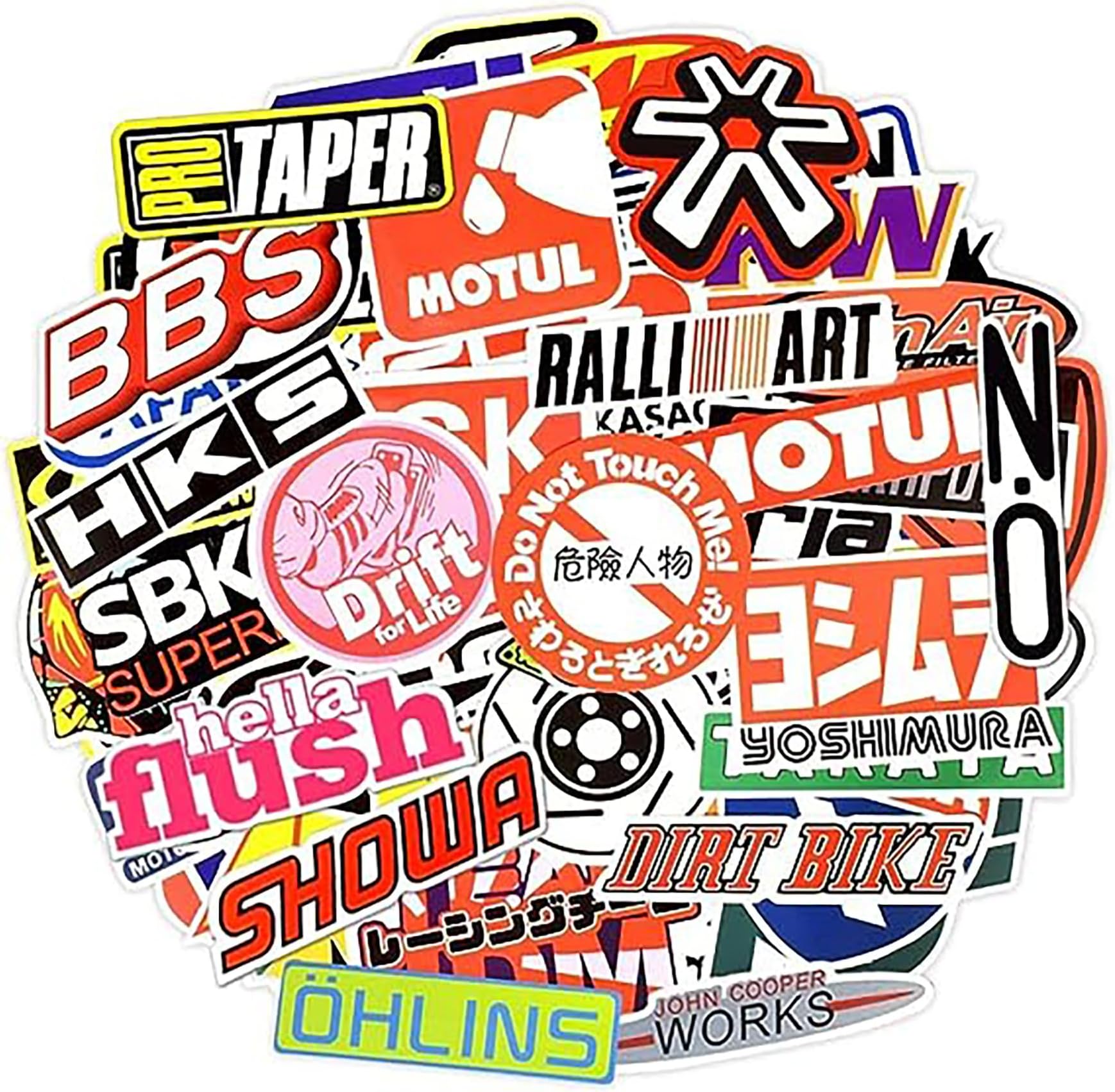ALMEKAQUZ 100 Pcs Waterproof Cool Racing Stickers,Adult and Teen Vinyl Car Stickers for Bikes,Skateboards,Motorcycles