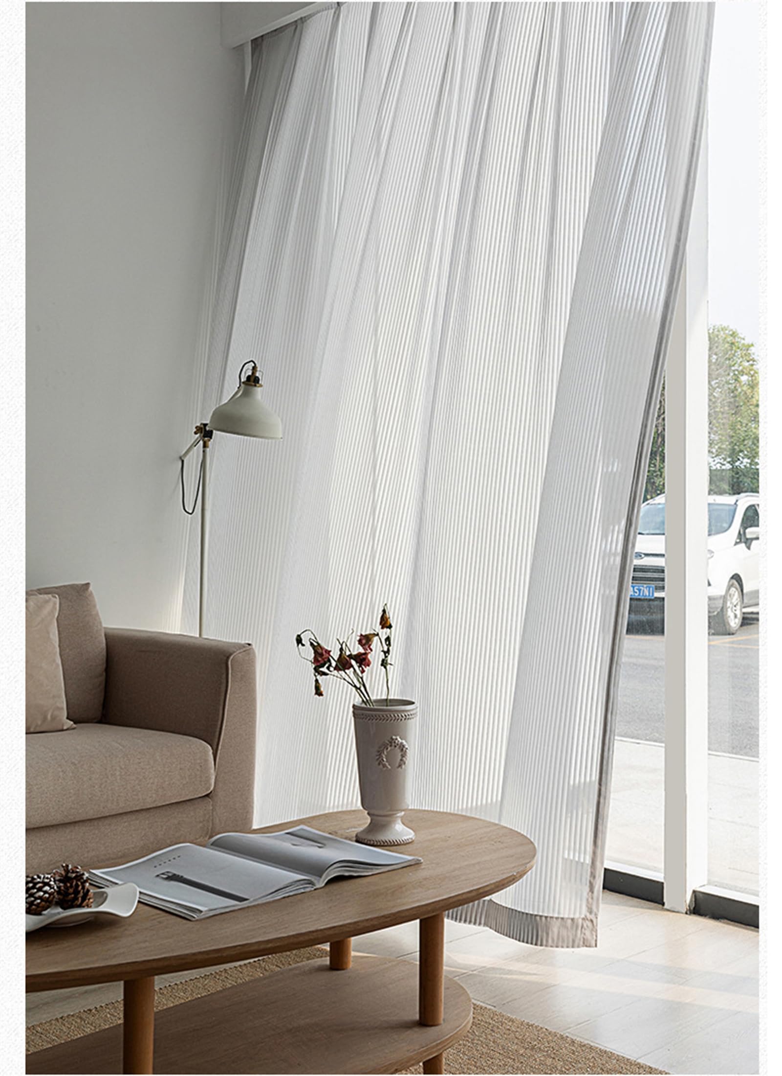 Rideaux gris occultant les regards sans perdre la lumière du jour, lot de 2 de 160 cm