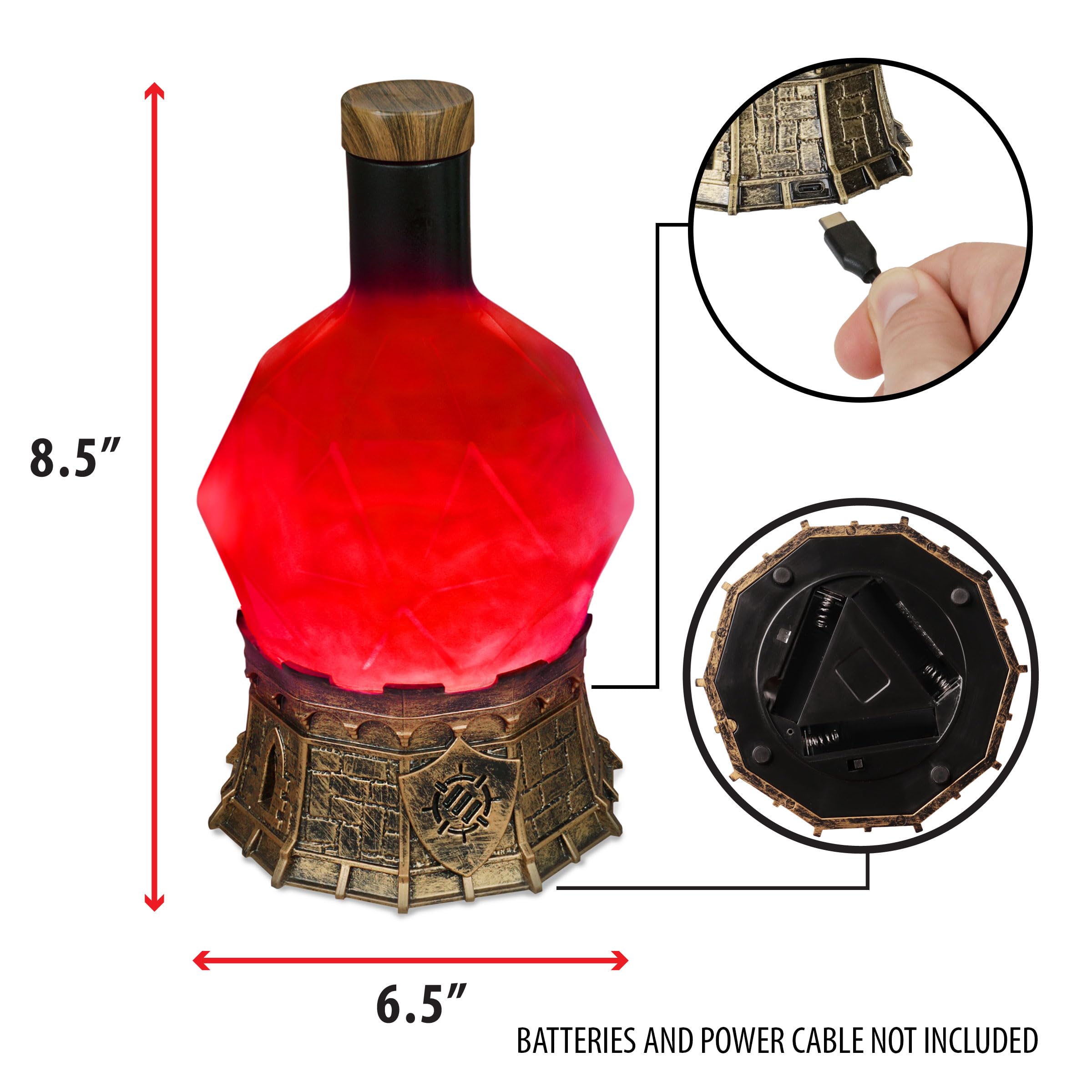 ENHANCE Gaming Sorcerer's Health Potion Light with Swirling Mystical Brew - Image 3
