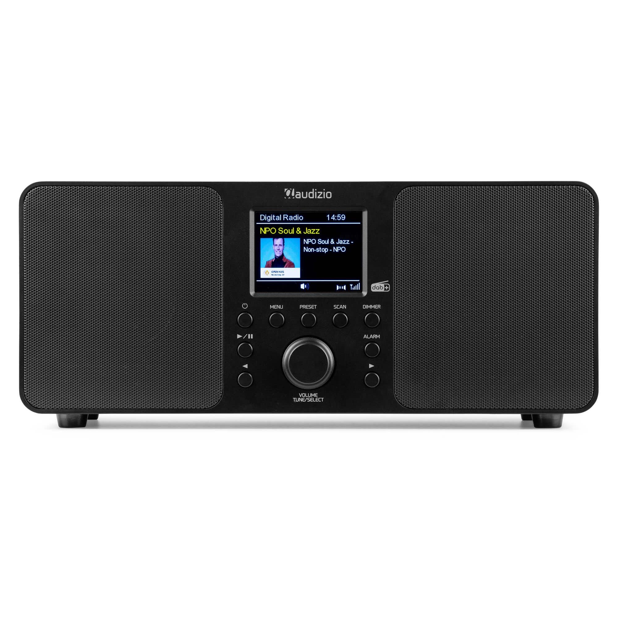 Audizio Genua Radio Digitale DAB+ Bluetooth 50W Altoparlanti Stereo FM USB Doppio Allarme Telecomando Display Colori
