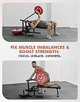 Vista 4 de GMWD Máquina de Prensa de Pecho, Máquina de Press de Banca de 1050 LBS con Brazos Convergentes Independientes, Banco Plano Inclinado Ajustable