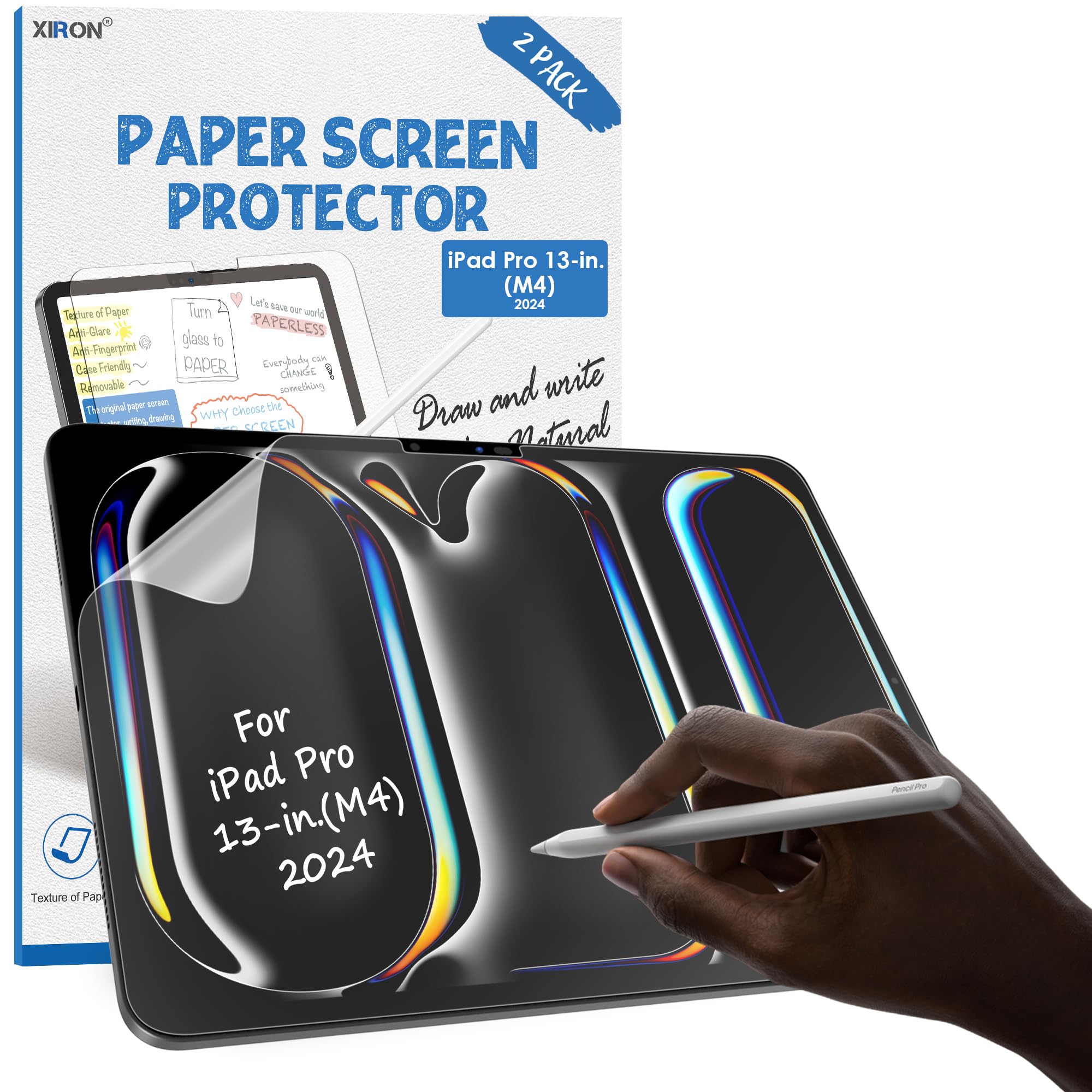 Protecteur D'écran Papier Pour IPad Air 13" (M3/M2 2025/2024) Et IPad Pro 13" (M4 2024) | Film PET Mat Anti-reflets, Sensation Papier | Lot De 2