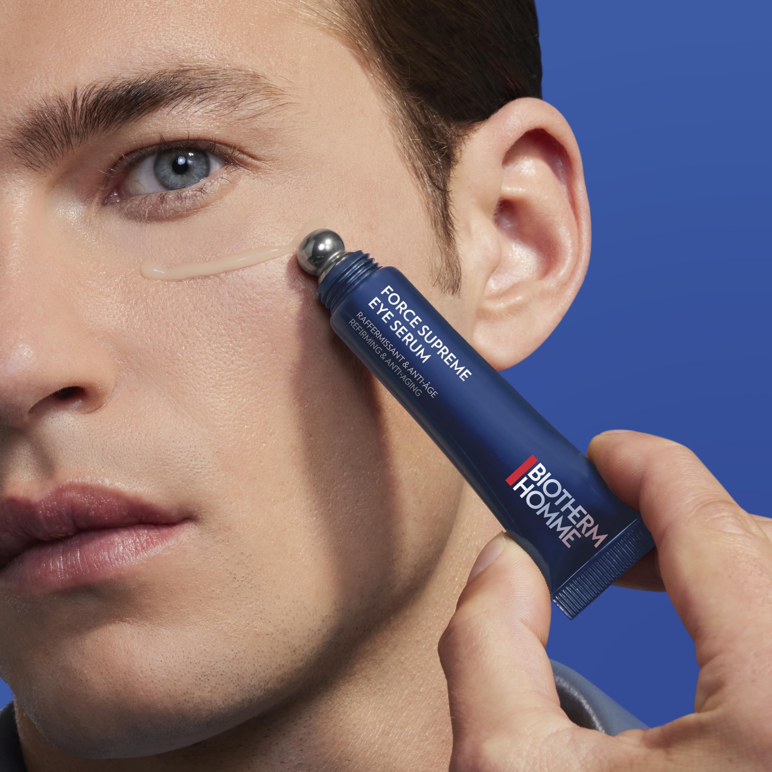 Biotherm Homme Force Supreme Eye Architect Augenserum, belebende Augencreme für Männer, mit blauem Algenextrakt, Pro-Xylane und Life Plankton, Anti Aging Augenpflege für straffere Augenpartie, 15 ml