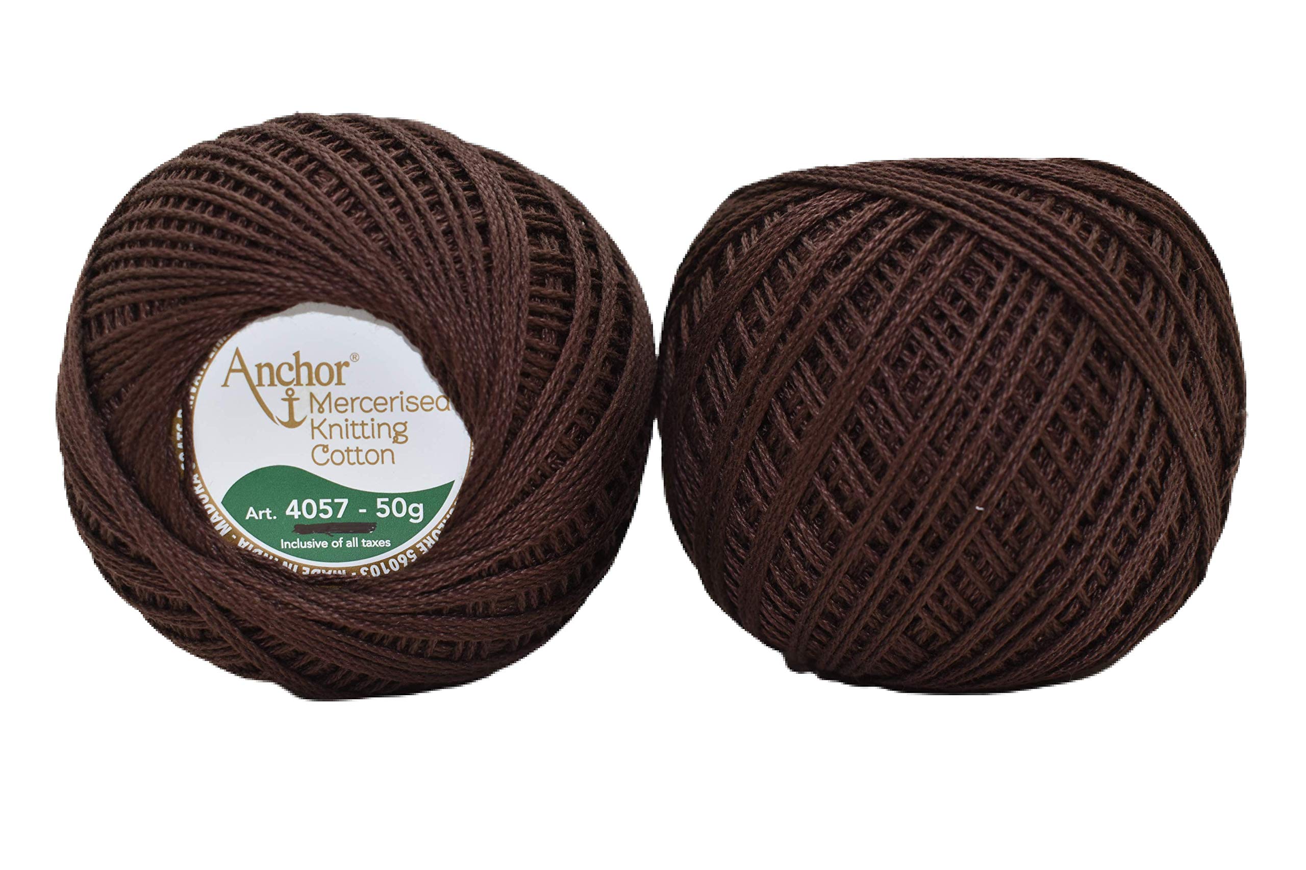 HUNNY- BUNCH® Premium Anchor Mercerised Knitting Crochet Cotton Thread Yarn Balls for Knitting, Weaving, Embroidery, DIY and Craft Making (Art. 4057) 50G - Pack of 1 (381)