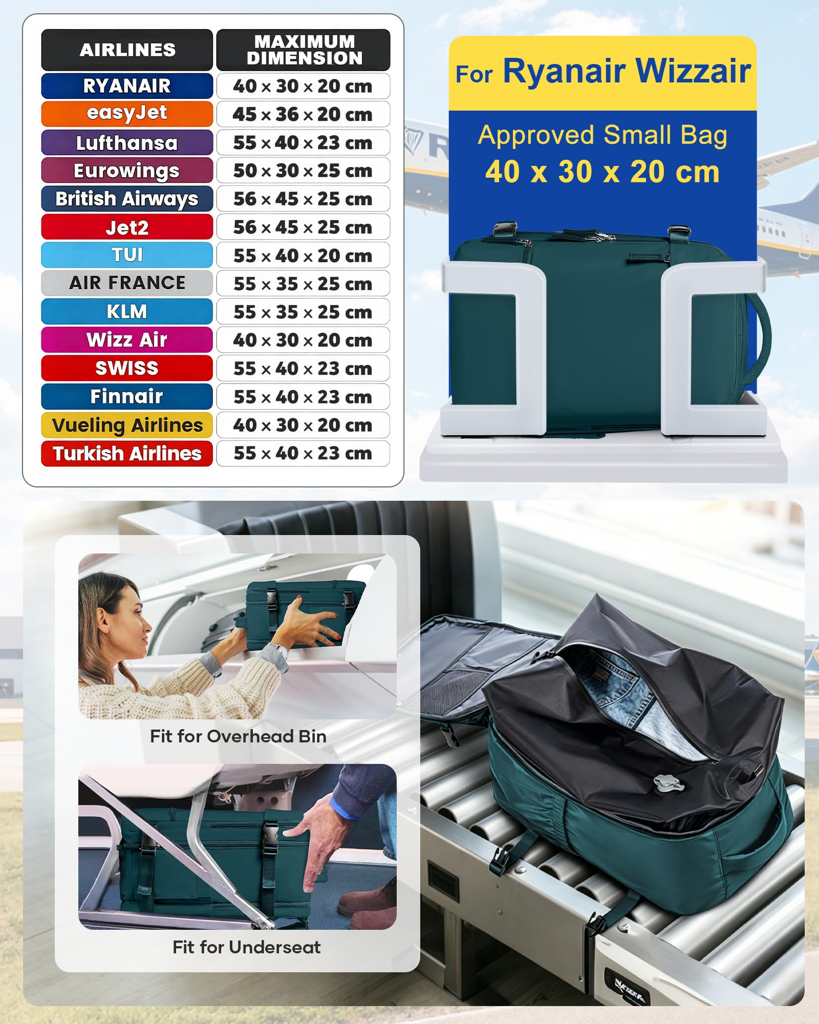 SZLX Plecak Próżniowy Z Pompką Bagaż Podręczny Dla Kobiet, Plecak Z Poduszką i Systemem Próżniowym Do Podróży, Plecak Podróżny Ryanair W Rozmiarze Kabinowym Wodoodporna Walizka Próżniowa Dla Mężczyzn