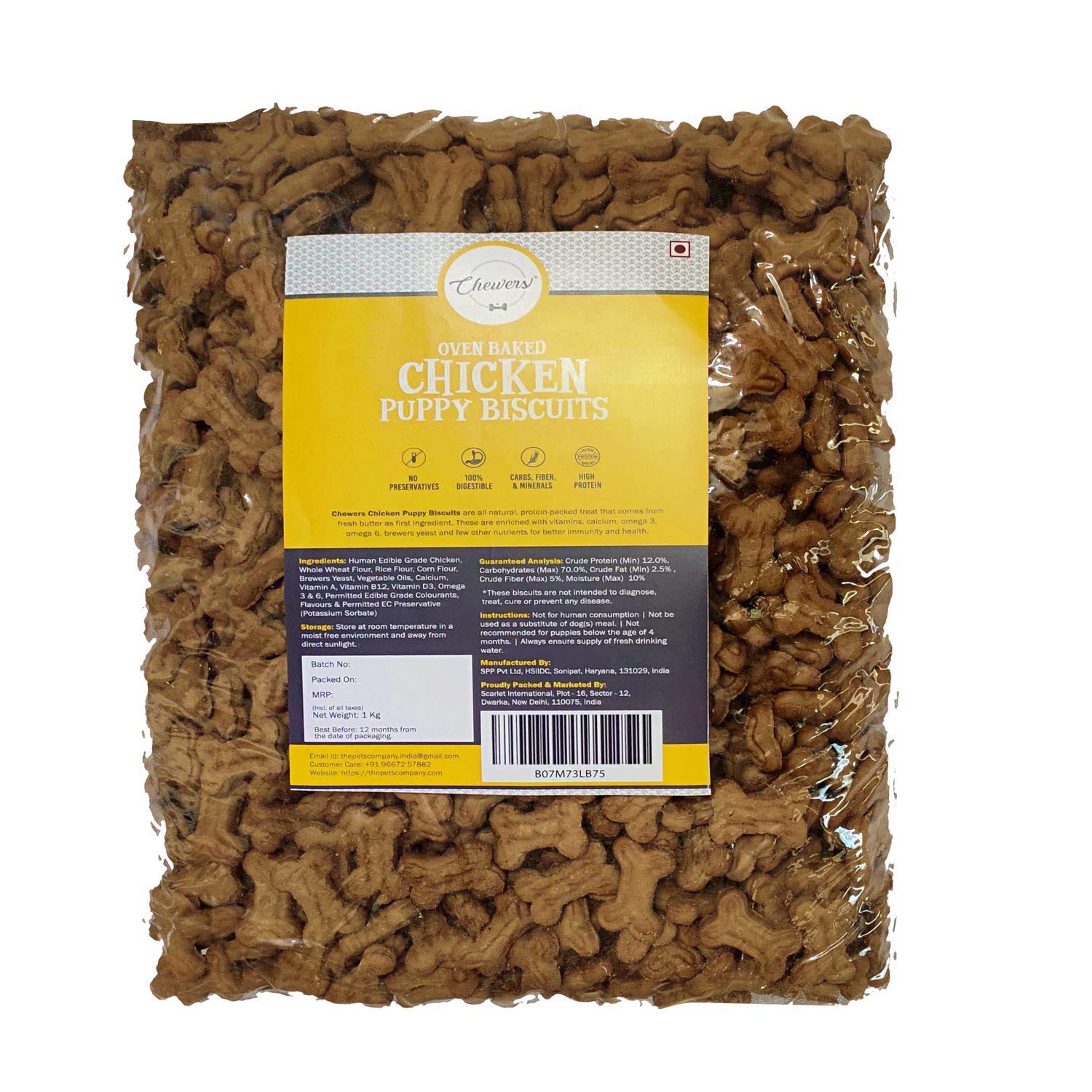 Chewers Oven Baked Real Chicken Puppy Biscuits, Chicken Flavour, Dog Treat 1 Kg (Pack of 4) (B07WDLCSTD) Amazon Price History, Amazon Price Tracker