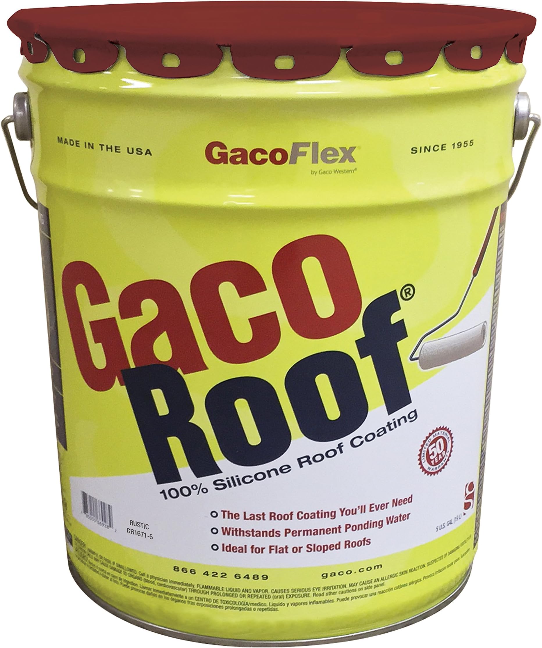 GacoRoof Silicone Roof Coating 5 Gallon Rustic Red