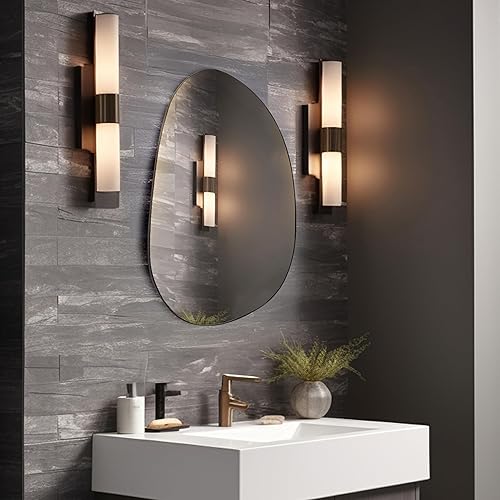 Hamilton Hills Espejo de pared de forma irregular, espejo de acento asimétrico, moderno espejo decorativo montado en la pared, adecuado para Hamilton Hills Espejo de pared de forma irregular, espejo de acento asimétrico, moderno espejo decorativo montado en la pared, adecuado para