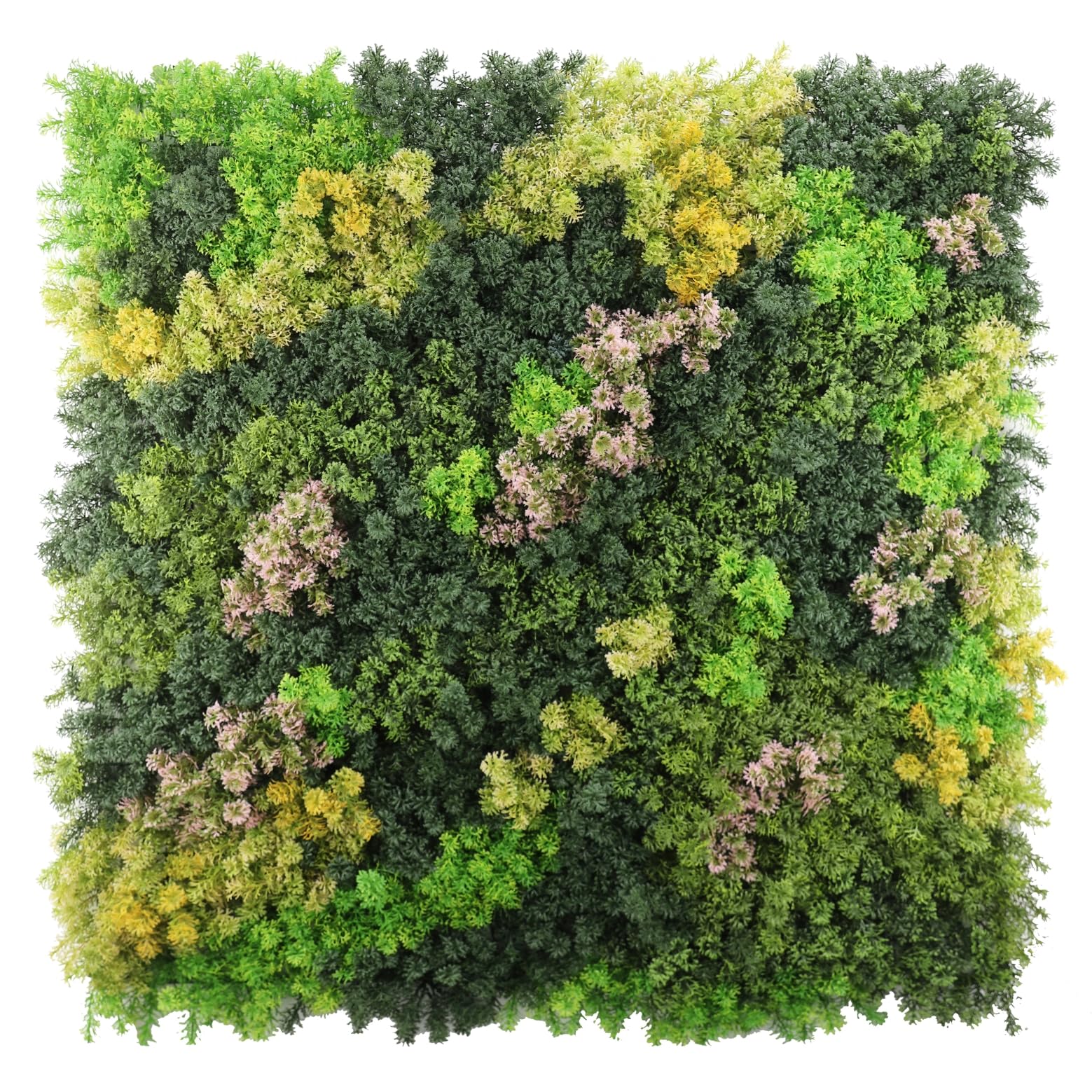 Wandpaneele Künstliche Pflanzen, 3D Kunst-Hecke, UV-beständig, für Innen und Außen, 50x50-50x100 und 100x100 cm (SUNSET 100x100 cm)