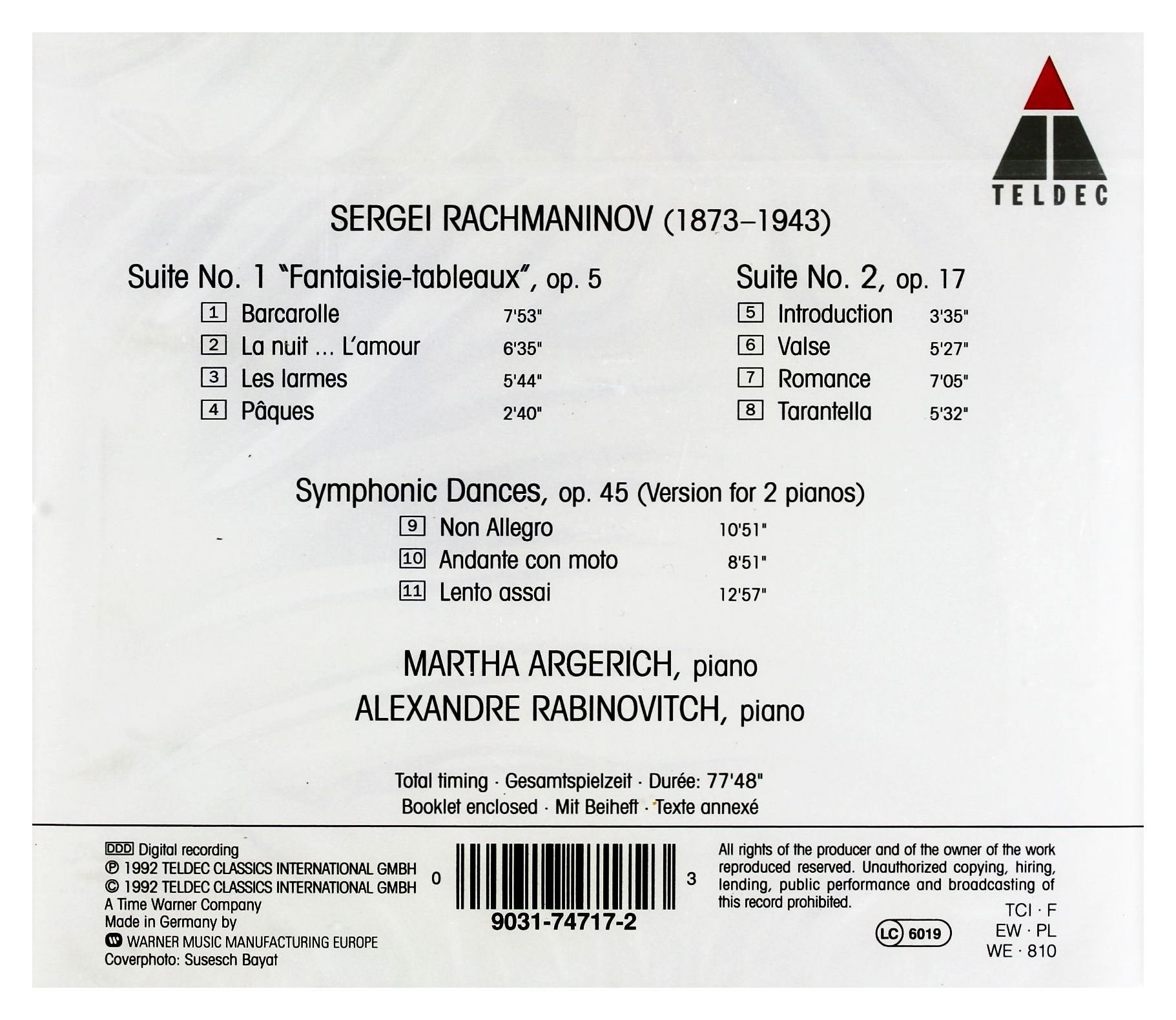 Suite 1 und 2 / Symphonische Tänze
