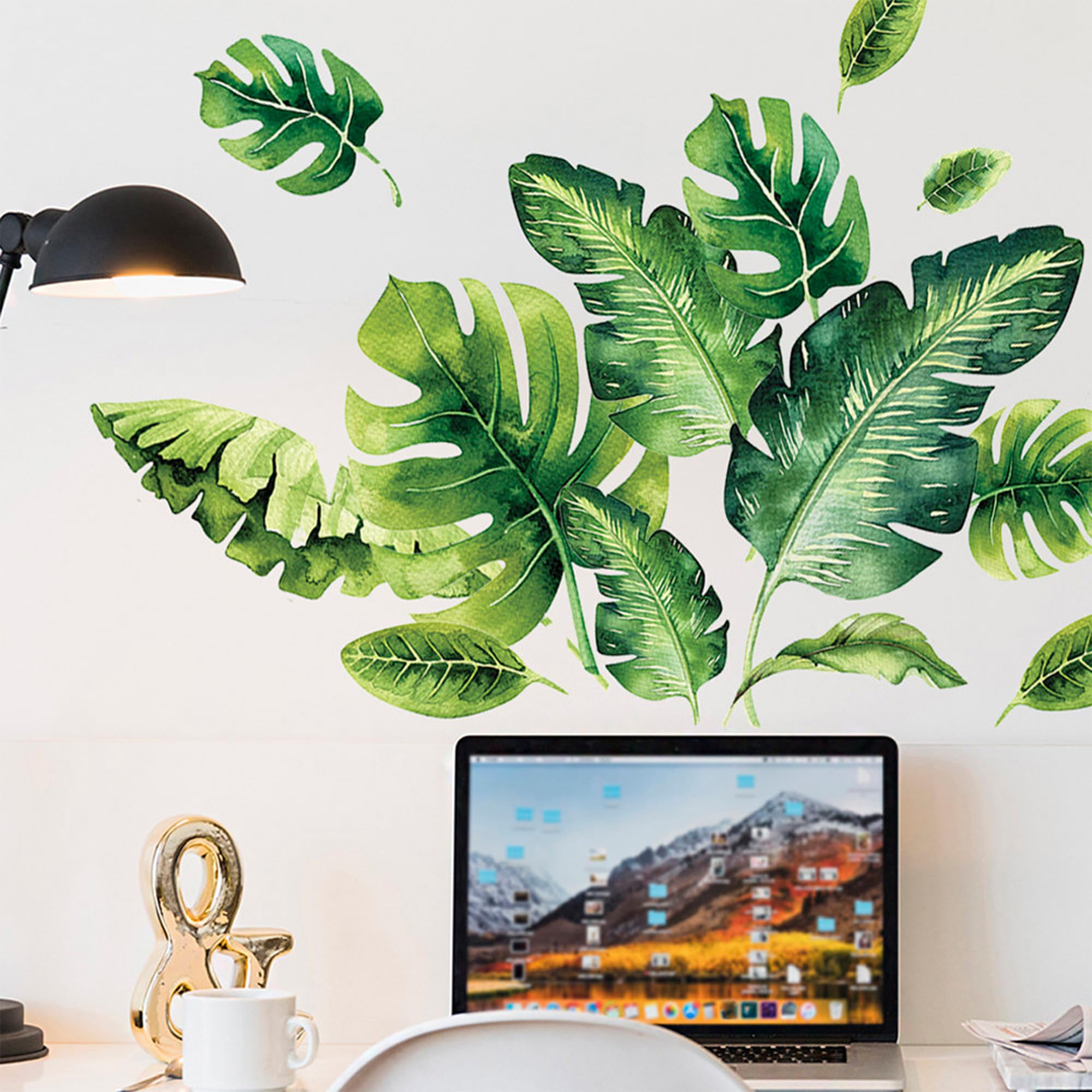 Snapklik.com : Watercolor Monstera Tropical Jungle Leaves Wall Decals