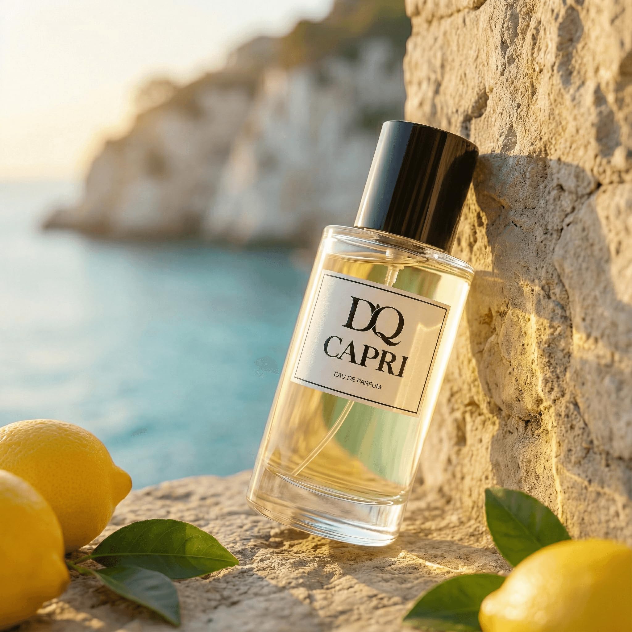 D'QAR Capri Eau de Parfum 50 ml – Frisch-zitrischer Unisex Duft mit italienischer Bergamotte, Neroli und Ingwer – Mediterraner Sommerduft