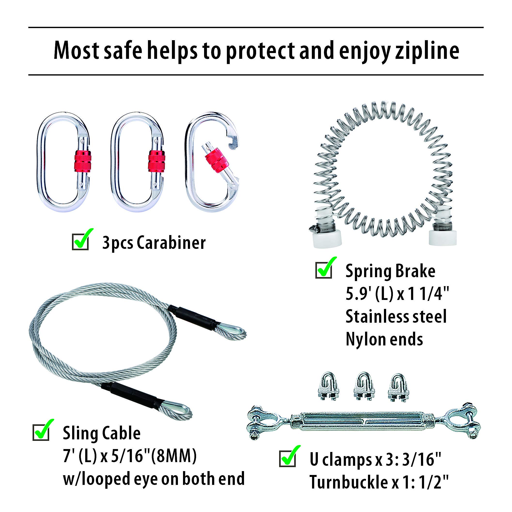 ZIPEAK Zipline for Kids and Adult, Zipline Kits for Backyard with