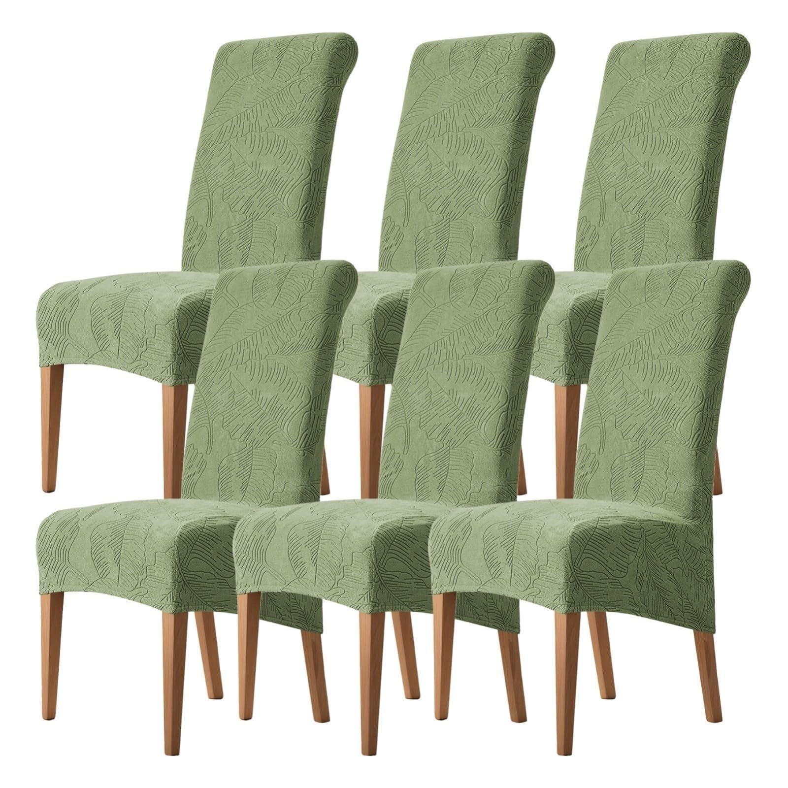 NMVAWIPT Stretch High-Back Dining Chair Covers, Removable Washable Protectors For Home, Restaurant, Banquet(#1,6Pcs)