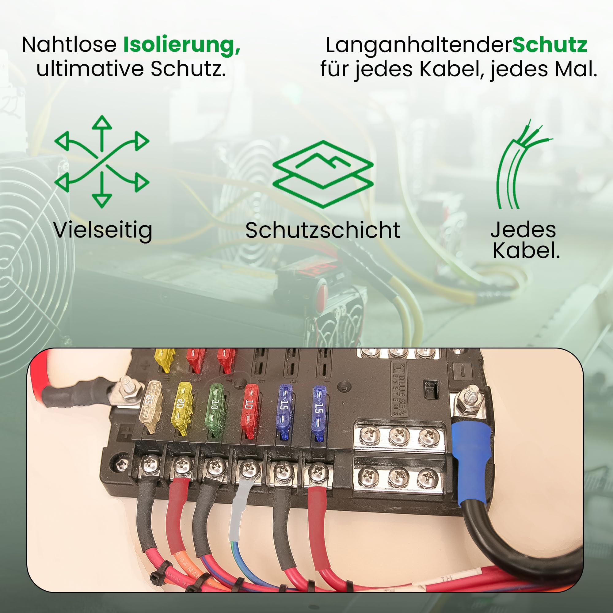 Offgridtec 5 m wąż termokurczliwy 6,4 mm > 3,2 mm czarny pojemnik dozujący warsztat samochód