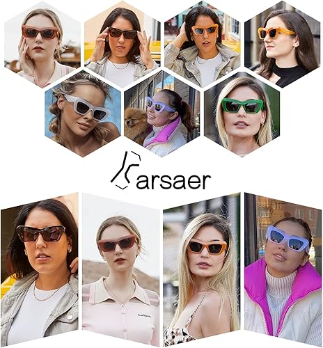 Miniatura 7 de Karsaer Vision - Lentes de sol retro vintage Cateye para mujer, montura cuadrada, lentes de sol de los años 90, lentes de sol clásicos de los años 70