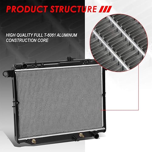 Miniatura 2 de Auto Dynasty Radiador compatible con 98-02 Lexus LX470 Toyota Land Cruiser 4.7L, DPI 2282 Radiador de enfriamiento de 2 filas estilo fábrica, núcleo