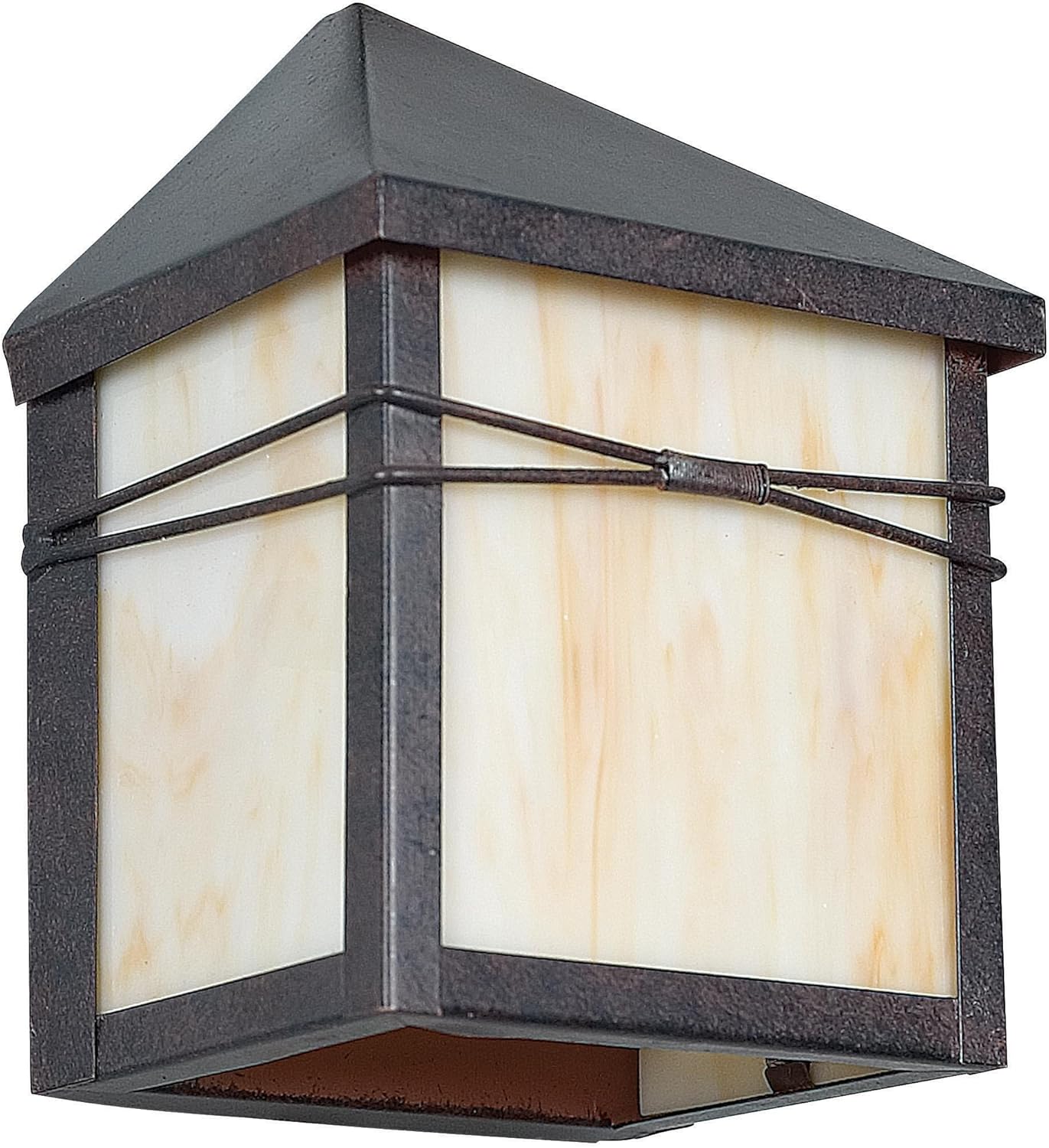 F4650-62 Outdoor Wall Sconce with Honey Glass, Rubbed Bronze Finish