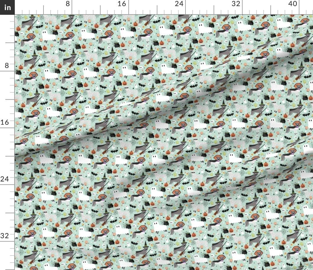 Spoonflower Fabric - Pitbull Halloween Costume Dog Vampire Ghost Light Dogs Fall Pets Breed Printed on Petal Signature Cotton Fabric by The Yard - Sewing Quilting Apparel Crafts Decor