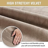 Vista 5 de H.VERSAILTEX Juego de 4 fundas elásticas para sillas de comedor, fundas protectoras para sillas Parson, tela de terciopelo sólido suave y gruesa