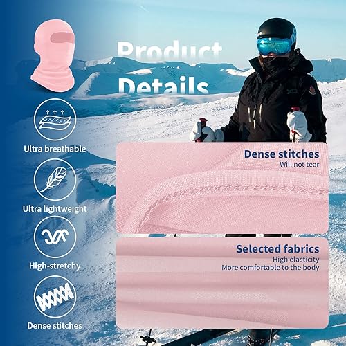Miniatura 30 de YESLIFE Máscara de esquí, máscara facial para hombres y mujeres, esquí, snowboard, motocicleta, protección UV y protección contra el viento 6 Negro