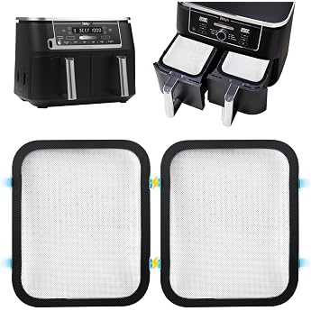 Pack of 2 Stainless Steel Splash Guards Hot Air Fryer Accessories Compatible with Ninja Foodi Max Dual Zone AF400EU & AF451EU Airfryer Fine Mesh Grease Splash Guard for Air Fryer with Silicone Exterior
