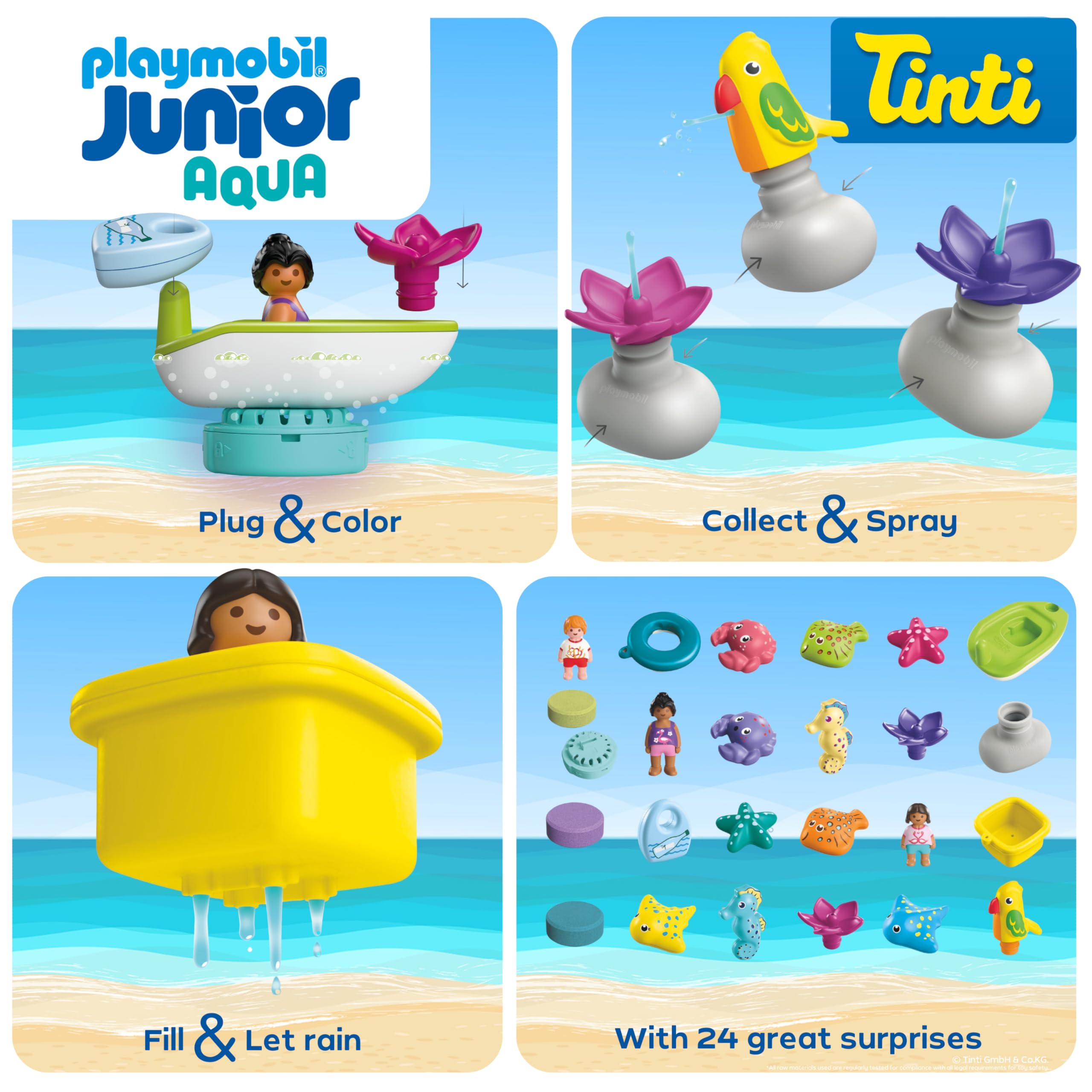 PLAYMOBIL JUNIOR and Tinti, Colourful Bathing Fun Advent Calendar, Sustainable Advent Calendar with Water Toys - Image 4